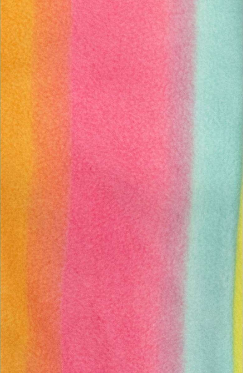 Leveret Footed Fleece Printed Holiday Pajamas, Alternate, color, Rainbow