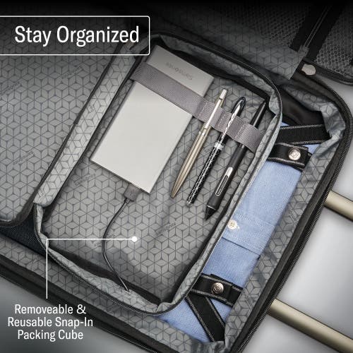 Samsonite Octiv Hardside Spinner Carry-on Luggage In Aluminum Silver