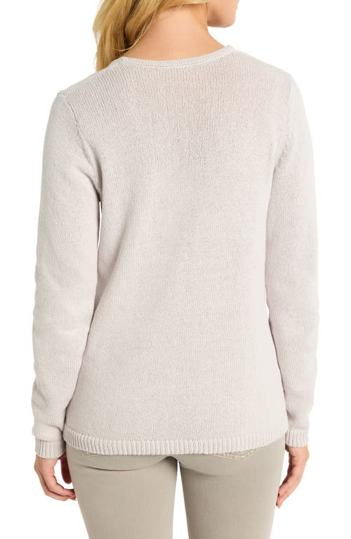 Nic + Zoe Cotton Cord Soft V-neck Sweater In Cobblestone