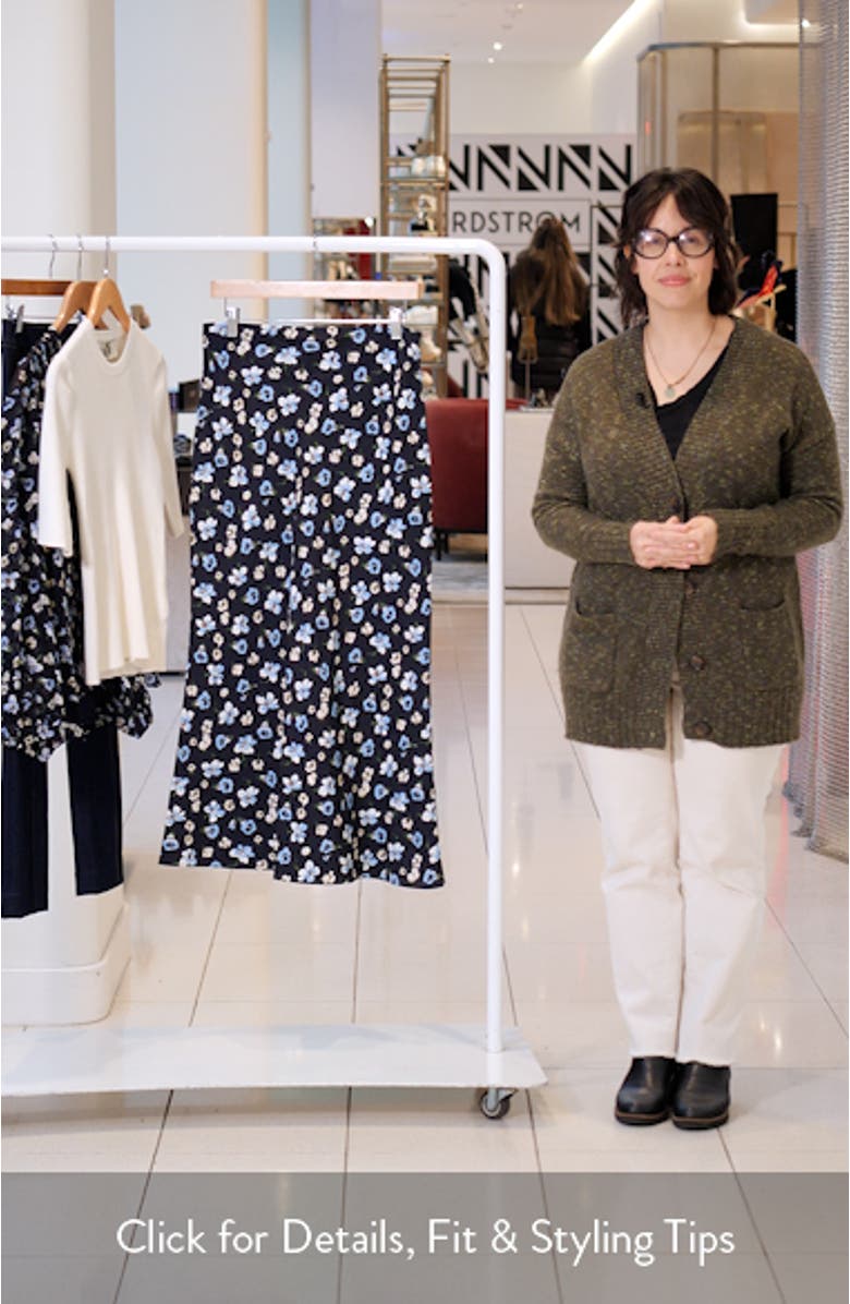 Clover Floral Silk Blend Skirt, sales video thumbnail