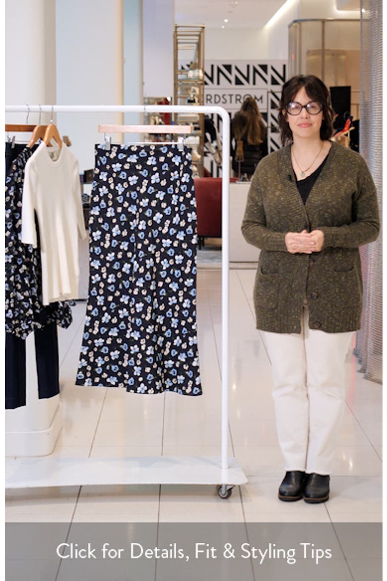 Clover Floral Silk Blend Skirt video