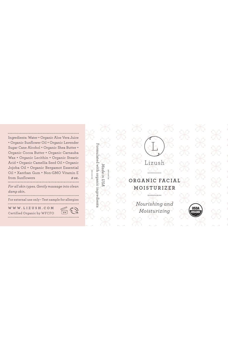 Lizush ORGANIC FACIAL MOISTURIZER Nourishing and Moisturizing, Alternate, color, NO COLOR