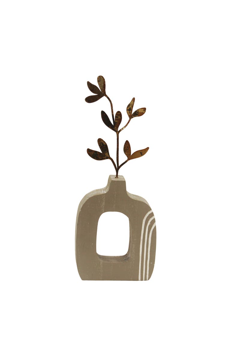Floral Vase Table Decor, Main, color, Brown
