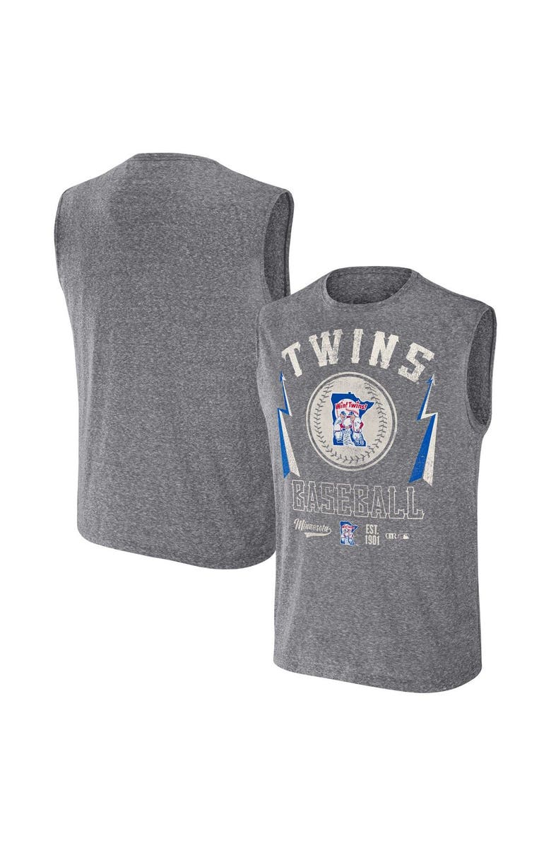 Darius Rucker Collection by Fanatics Men's Darius Rucker Collection by Fanatics Charcoal Minnesota Twins Relaxed-Fit Muscle Tank Top, Alternate, color, Charcoal