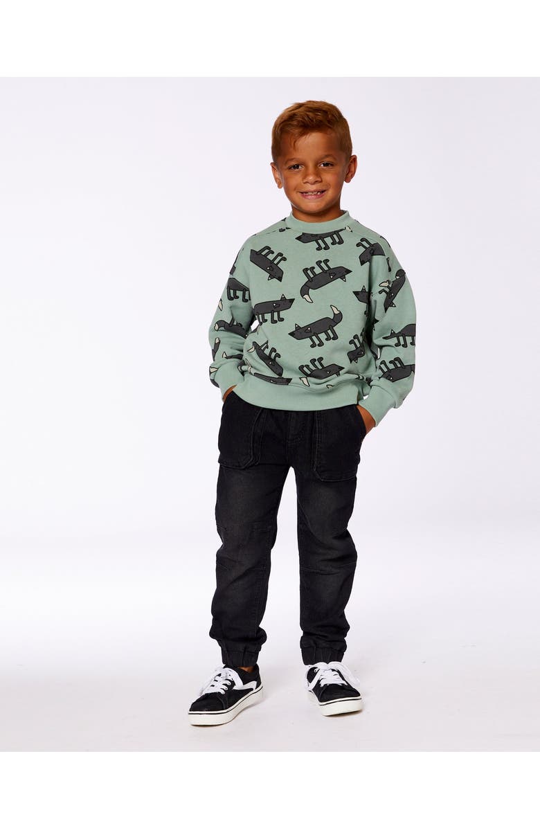 Deux par Deux Boy's French Terry Denim Jogger Pant Black Jeans, Alternate, color, 