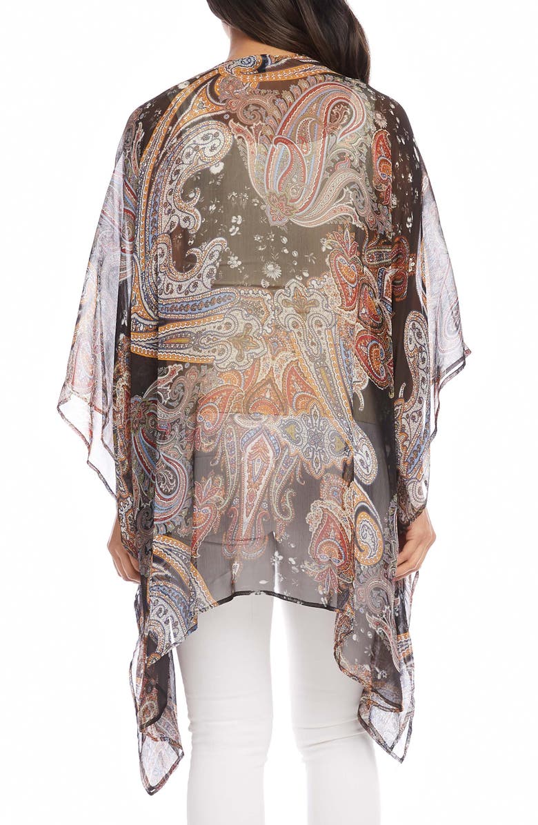 Karen Kane Paisley Drape Front Chiffon Wrap, Alternate, color, 