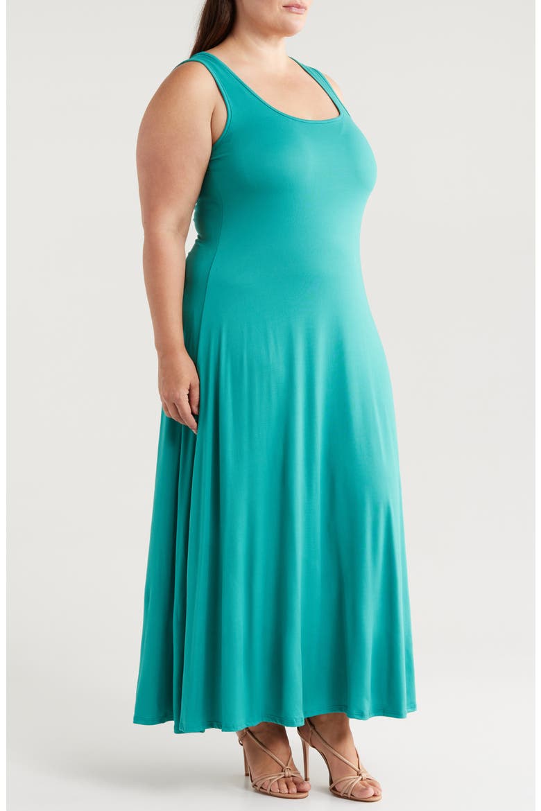 Stretch A-Line Tank Dress, Alternate, color, JADE