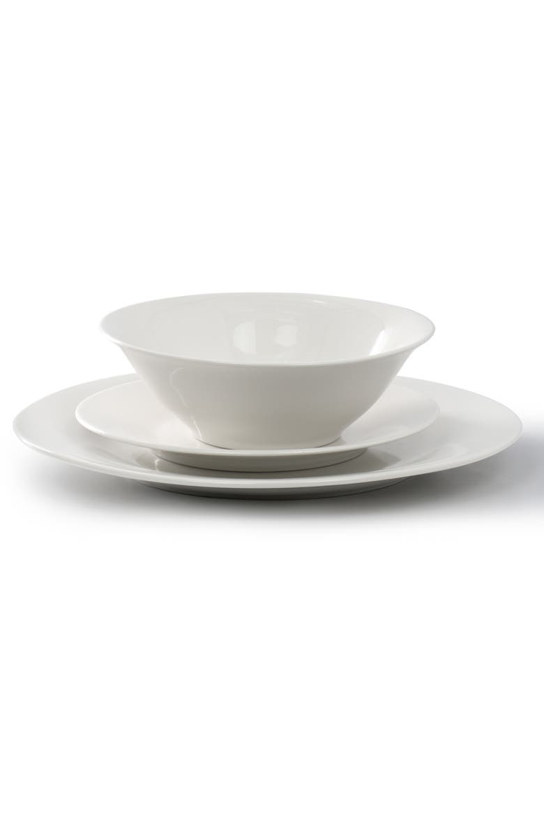 Gibson Home Everyday 12 Piece Round Fine Ceramic Dinnerware Set, Alternate, color, White