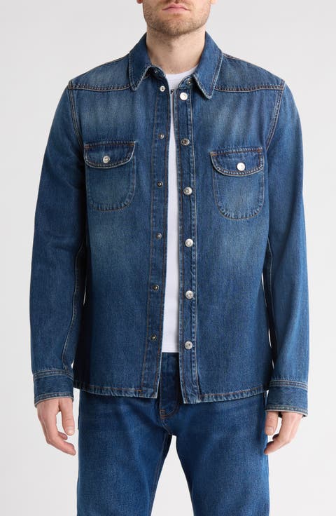 Arrow Embroidered Skinny Denim Shirt