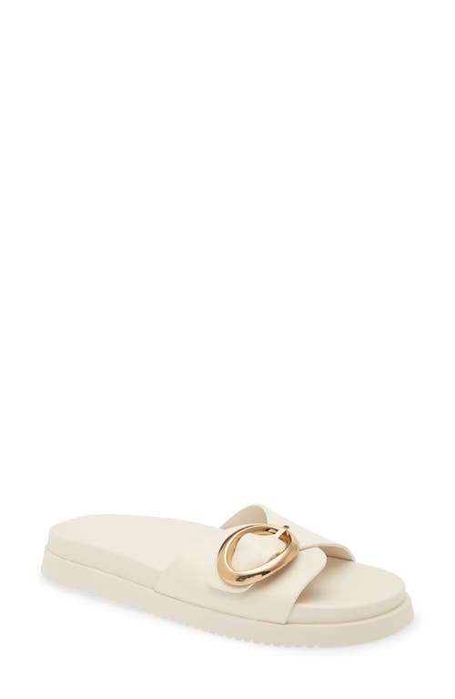 Shop Steve Madden Mandie Slide Sandal In Bone Leather