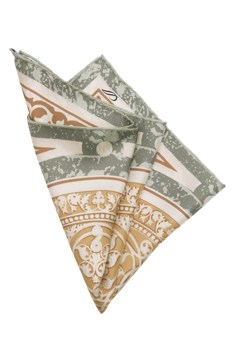 Elizabetta Noto - Silk Pocket Square for Men, Alternate, color, Sage