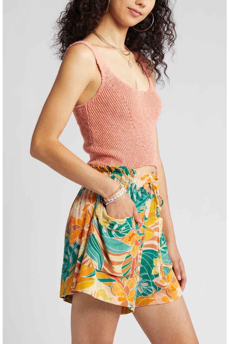 Tropics Knit Crop Tank, Alternate, color, CORAL