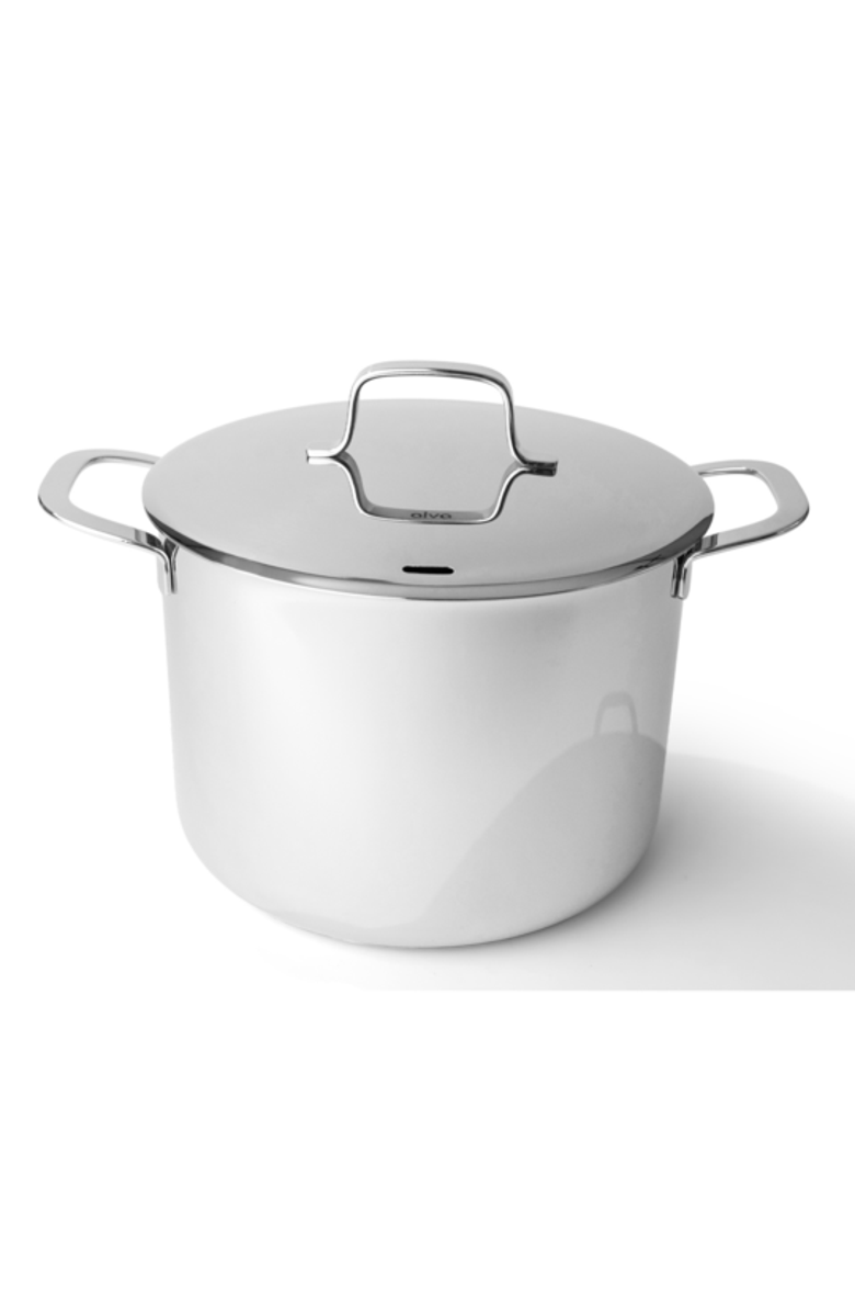 Alva Maestro stainless steel stockpot, Main, color, Silver 8Qt