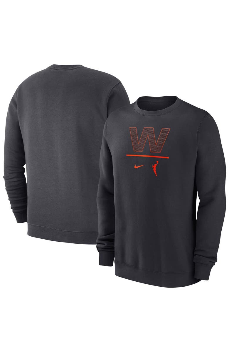Nike Men's Nike Anthracite WNBA Logowoman Club Fleece Pullover Sweatshirt, Alternate, color, Anthracite