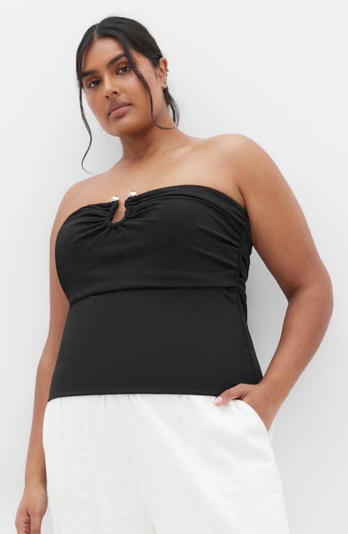 City Chic Lila Strapless Top In Black