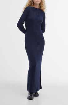 Barbour Ingrid Long Sleeve Cotton Rib Sweater Dress