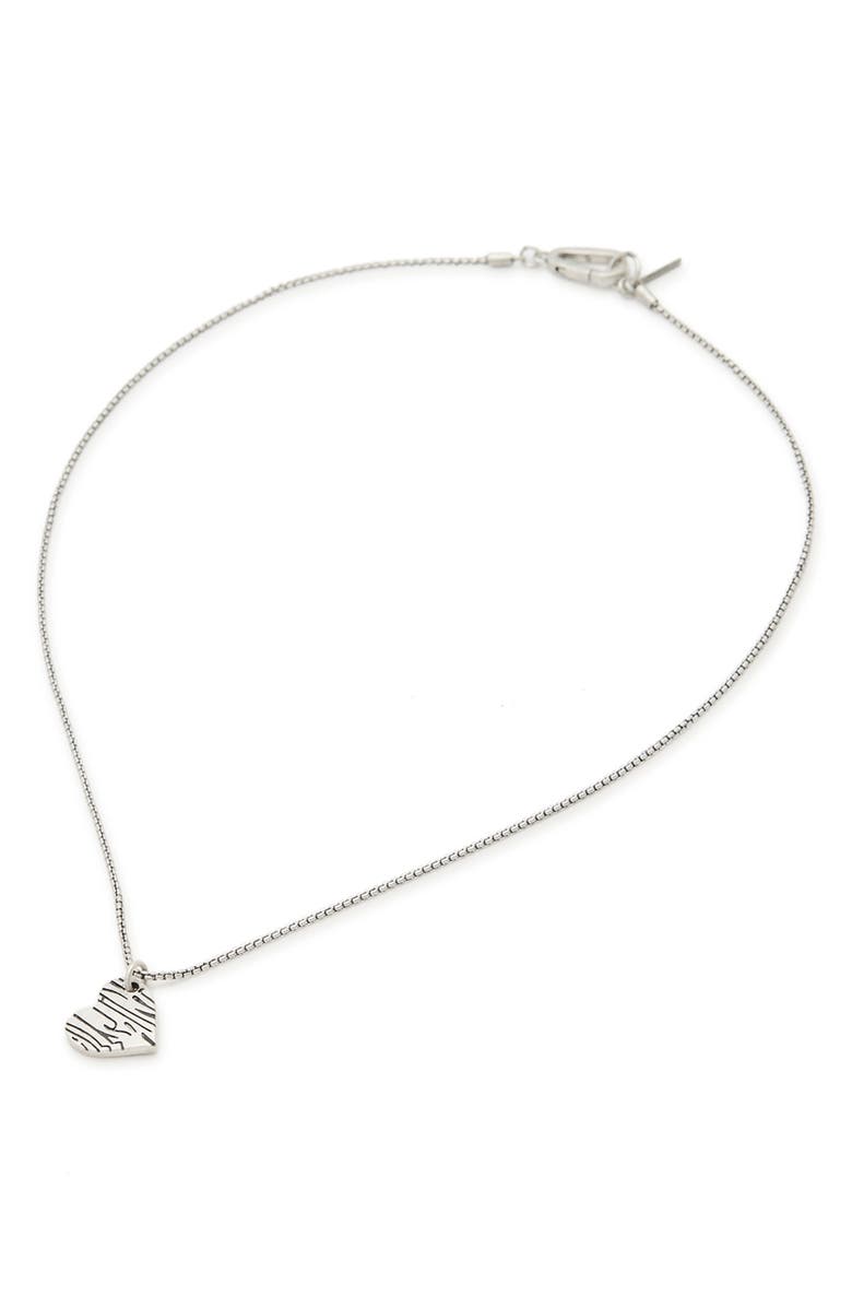 AllSaints Men's Heart Pendant Necklace, Alternate, color, 