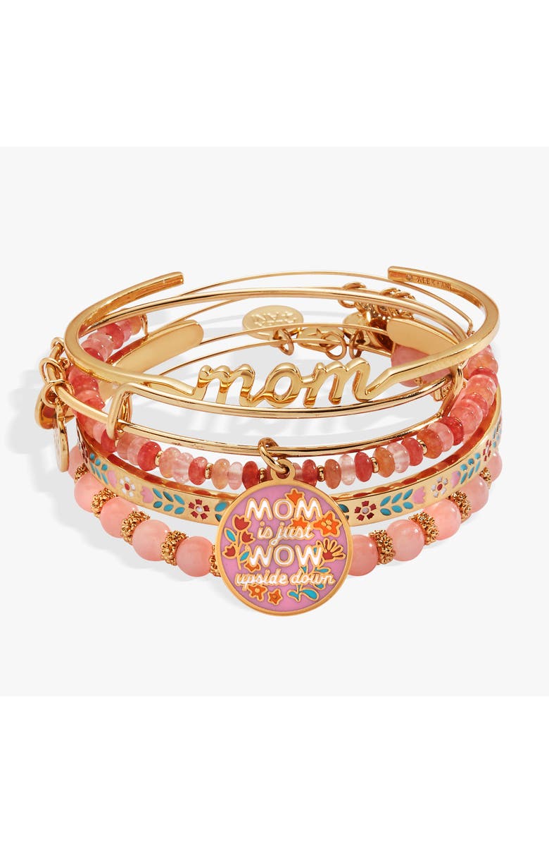 Alex and Ani Mother's Day Floral Bracelet Set of 5, Main, color, Gold