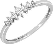 Bony Levy 18K White Gold Graduated Round & Marquise Diamond Ring - 0.23ct.