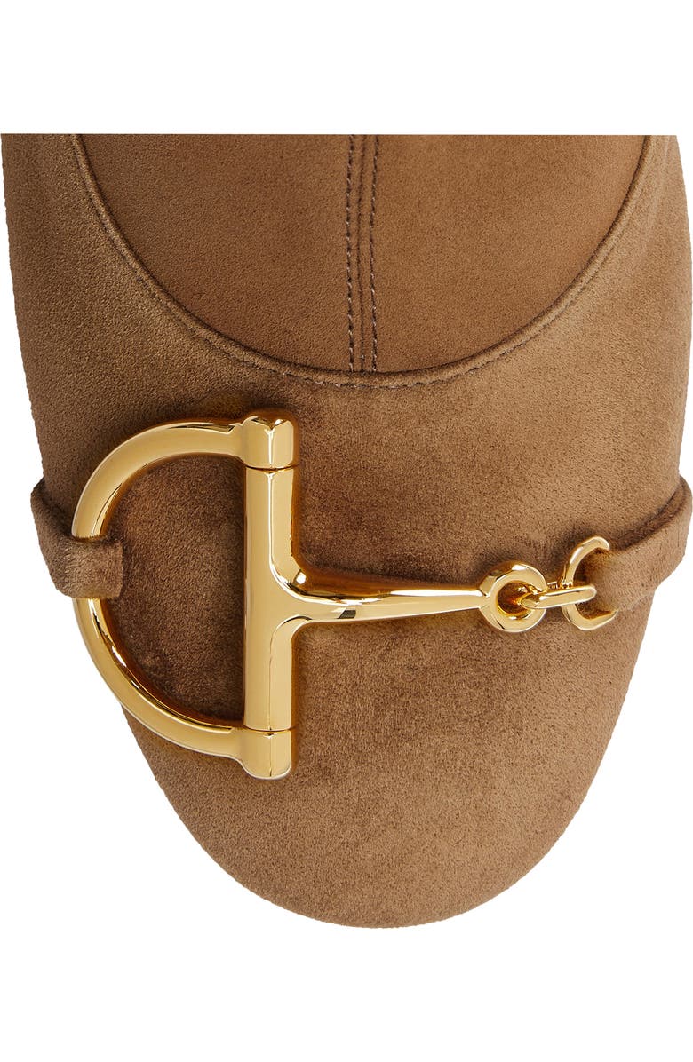 Gucci Alfa Horsebit Knee High Boot, Alternate, color, Pepper Brown