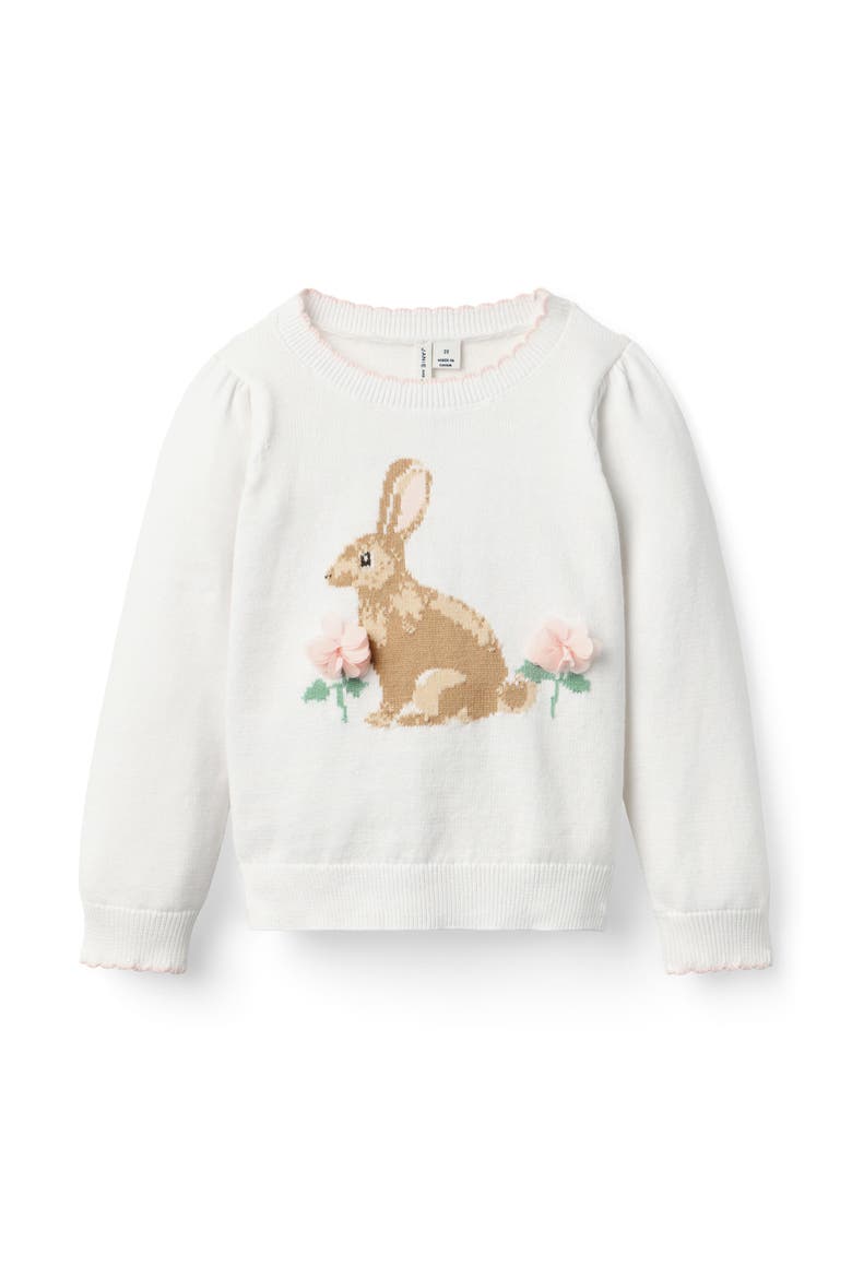 Bunny Sweater, Main, color, White