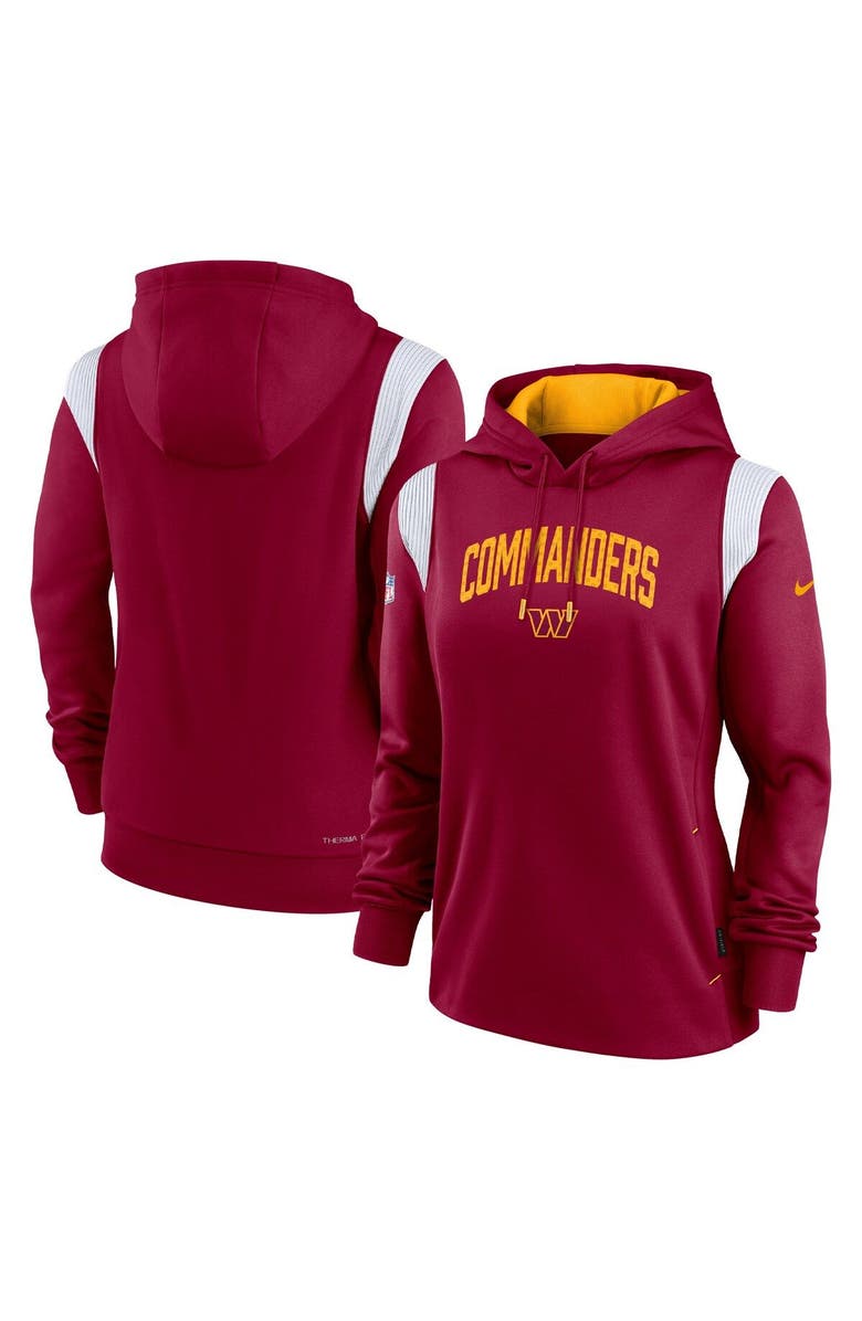 Nike Women's Nike Burgundy Washington Commanders Sideline Stack Performance Pullover Hoodie, Main, color, Burgundy