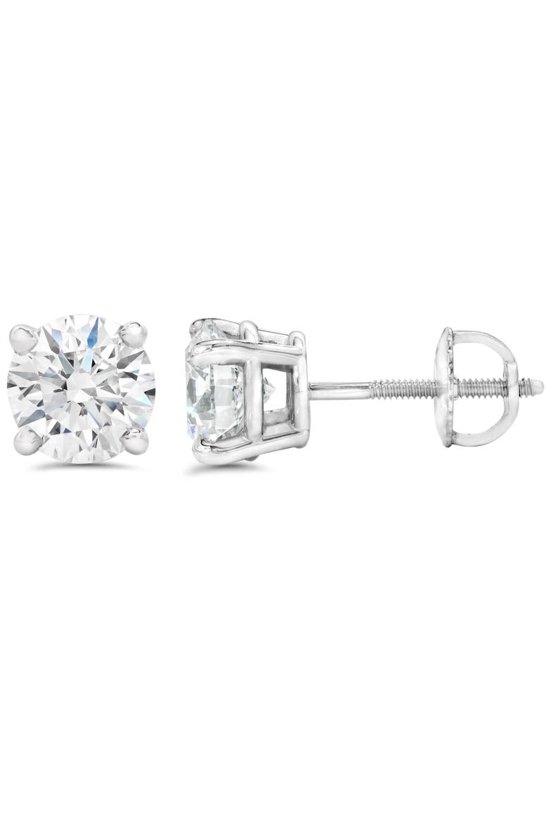 1.50ct Lab Grown Diamond Studs 14k Gold Screw Backs, Alternate, color, 14k White Gold