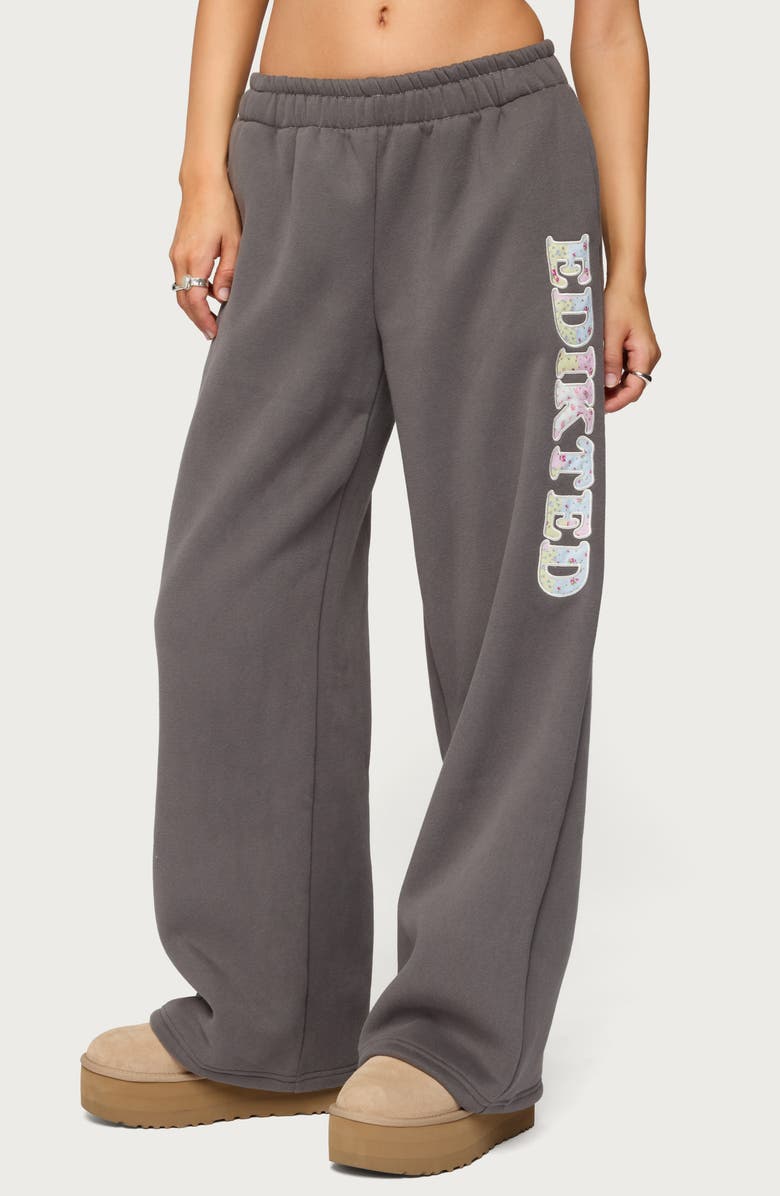 EDIKTED Mili Logo Wide Leg Sweatpants, Main, color,
