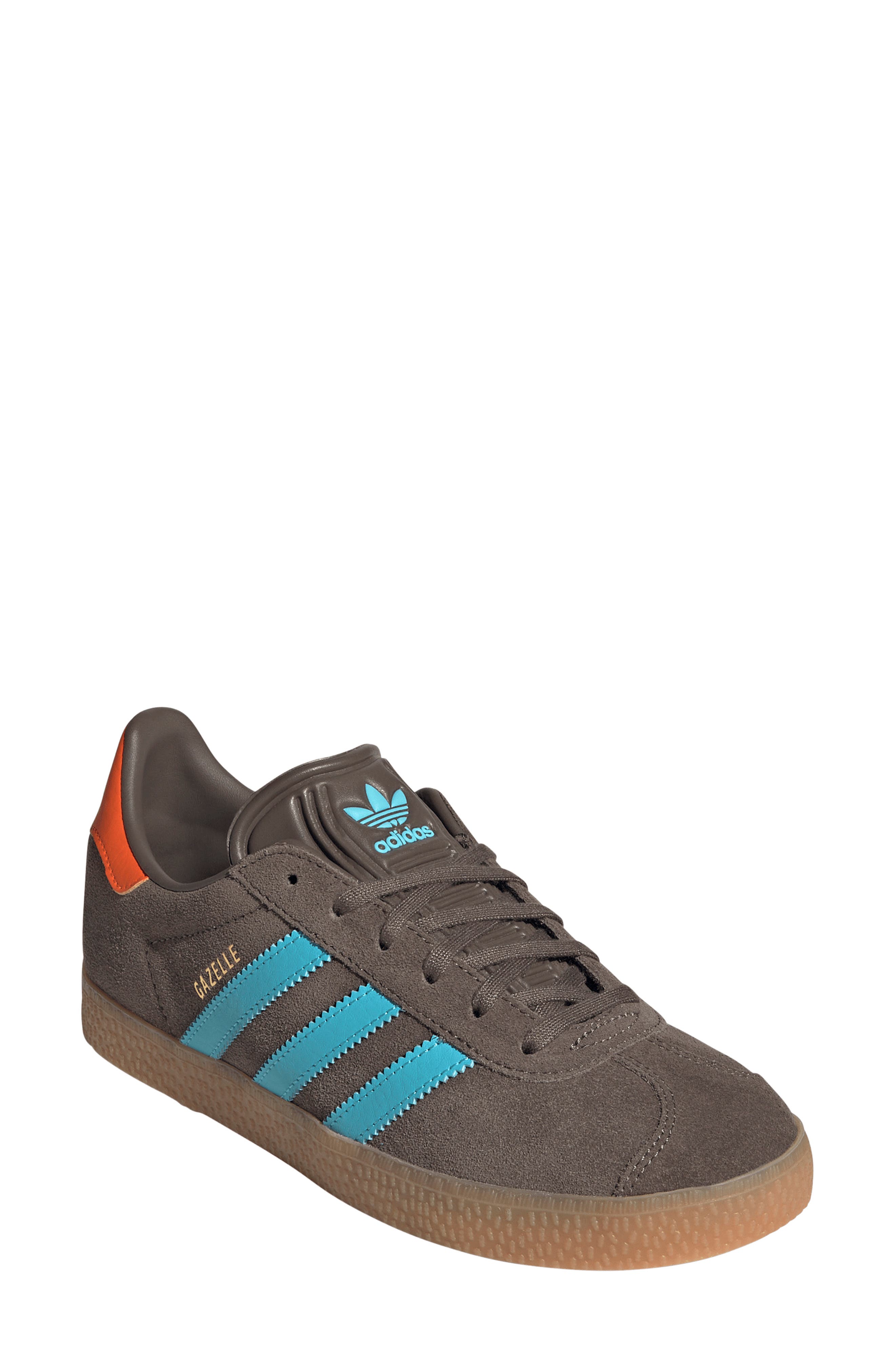 adidas Kids' Gazelle Sneaker, Main, color, Brown/ Blue/ Orange