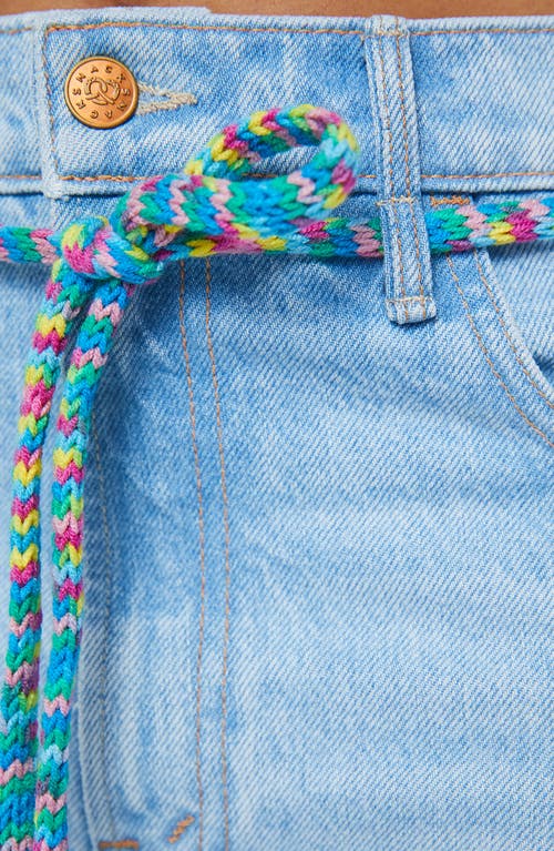 Mother Womens The Shoelace Fun Dip Nerdy Wide-leg Denim-blend Jeans Whipped In Blue