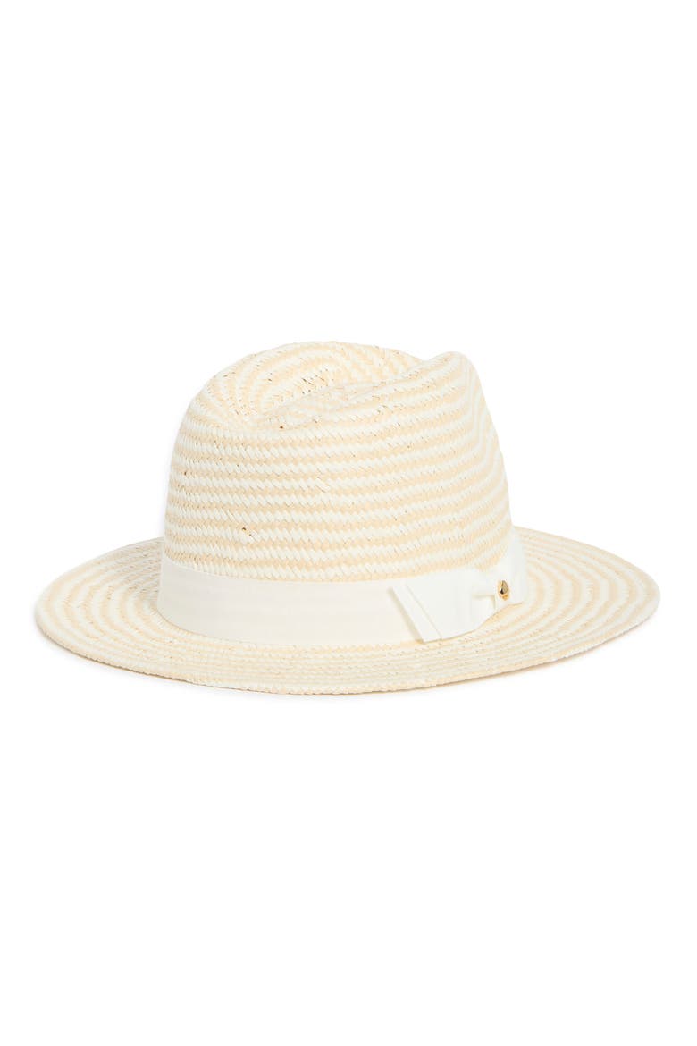 Two-Tone Fedora Hat, Alternate, color, NATURAL/ WHITE