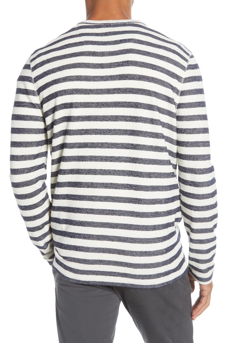 Stripe Long Sleeve T-Shirt, Alternate, color, IVORY EGRET NAVY STRIPE