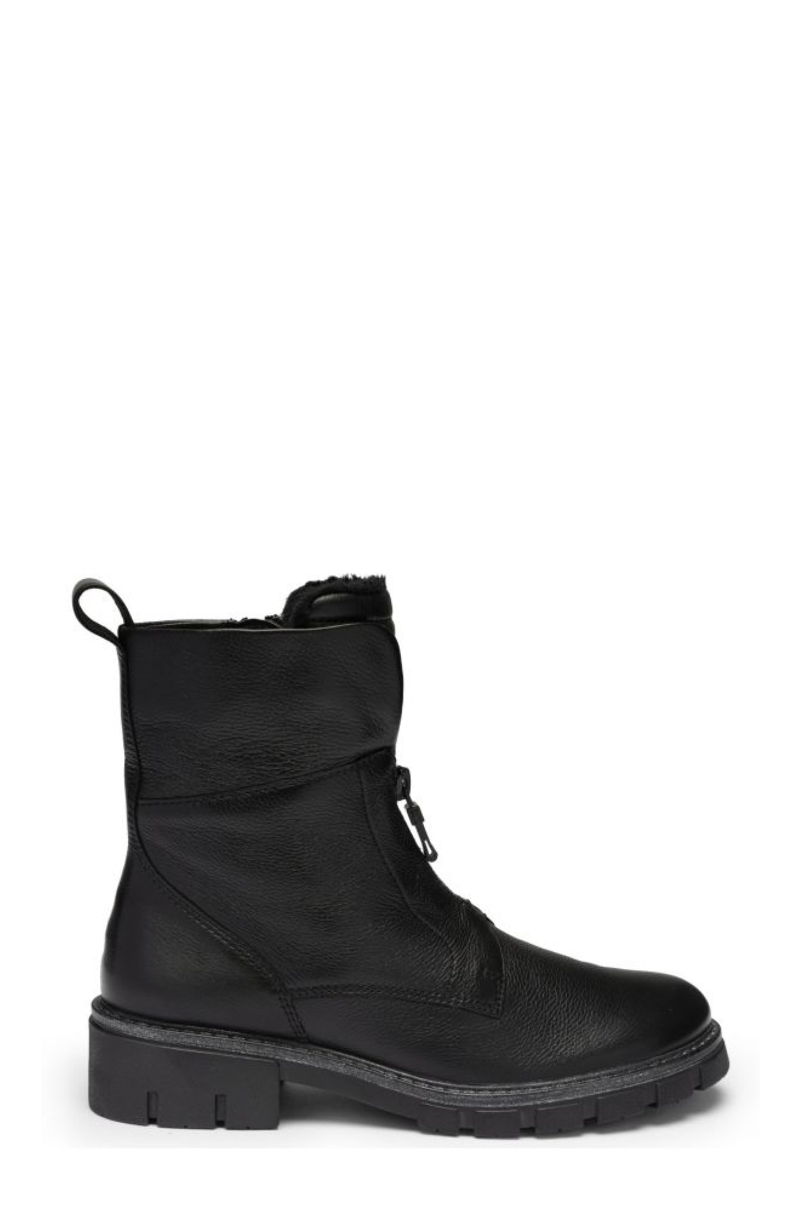 ara Deon Leather Bootie, Alternate, color, Black