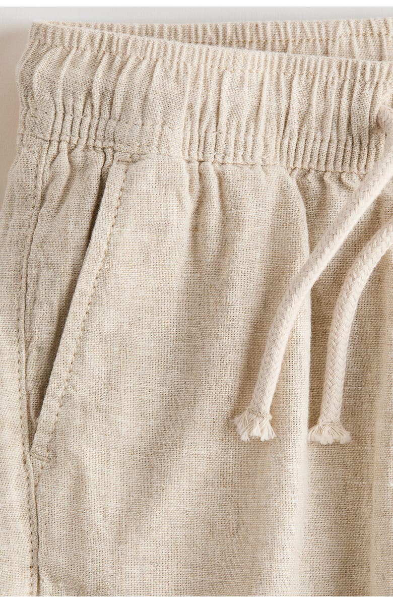H&M Linen-blend Trousers, Alternate, color, Light Beige