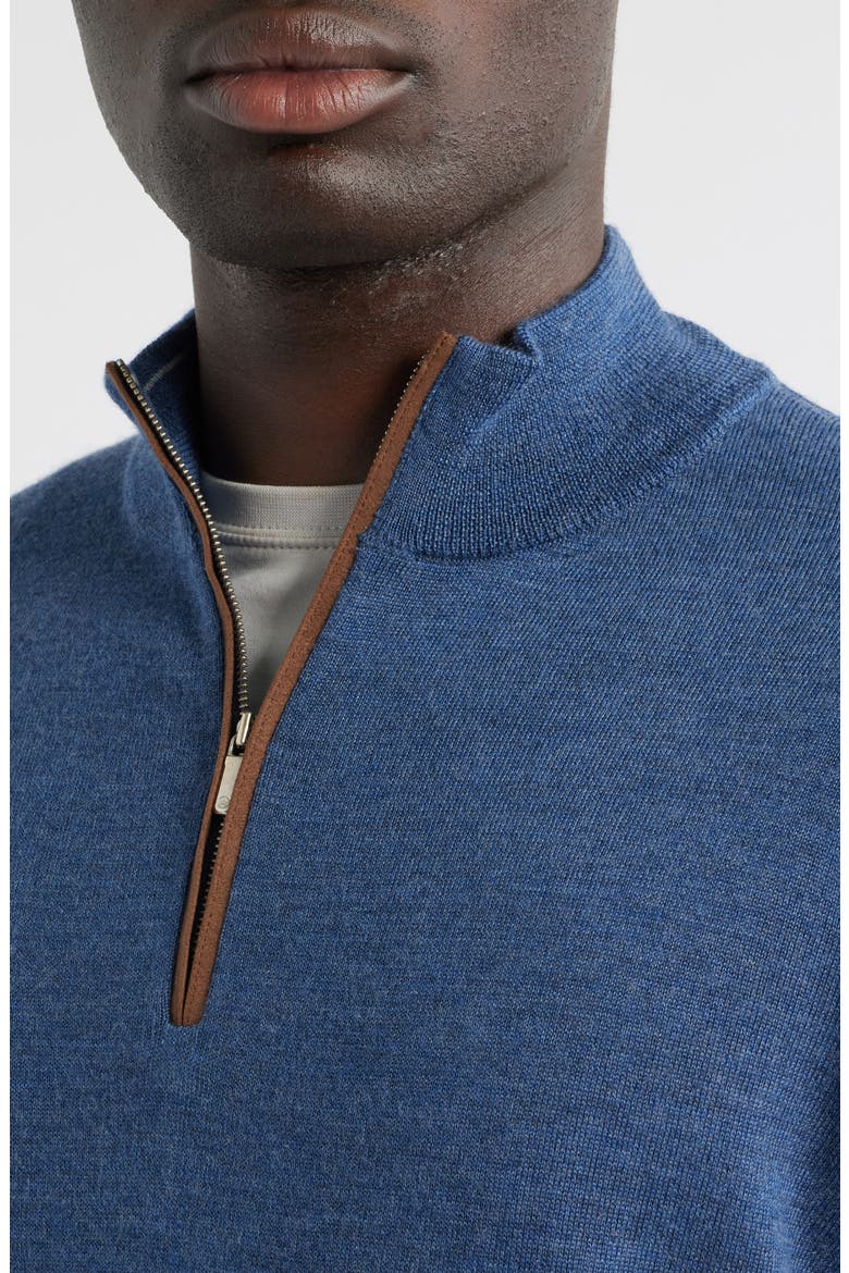 Autumn Crest Merino Wool Blend Quarter Zip Sweater, Alternate, color, BLUE HAZE