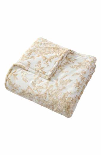 Laura Ashley Bedford Reversible Faux Shearling Heated Throw Blanket
