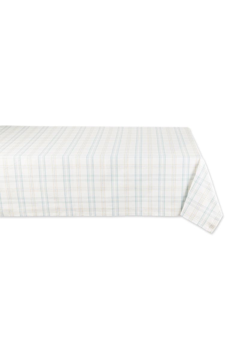 Design Imports Cottontail Garden Plaid Tablecloth, Main, color, White