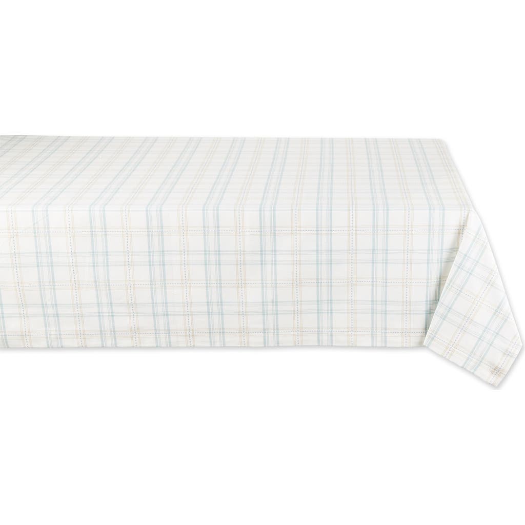 Design Imports Cottontail Garden Plaid Tablecloth In White