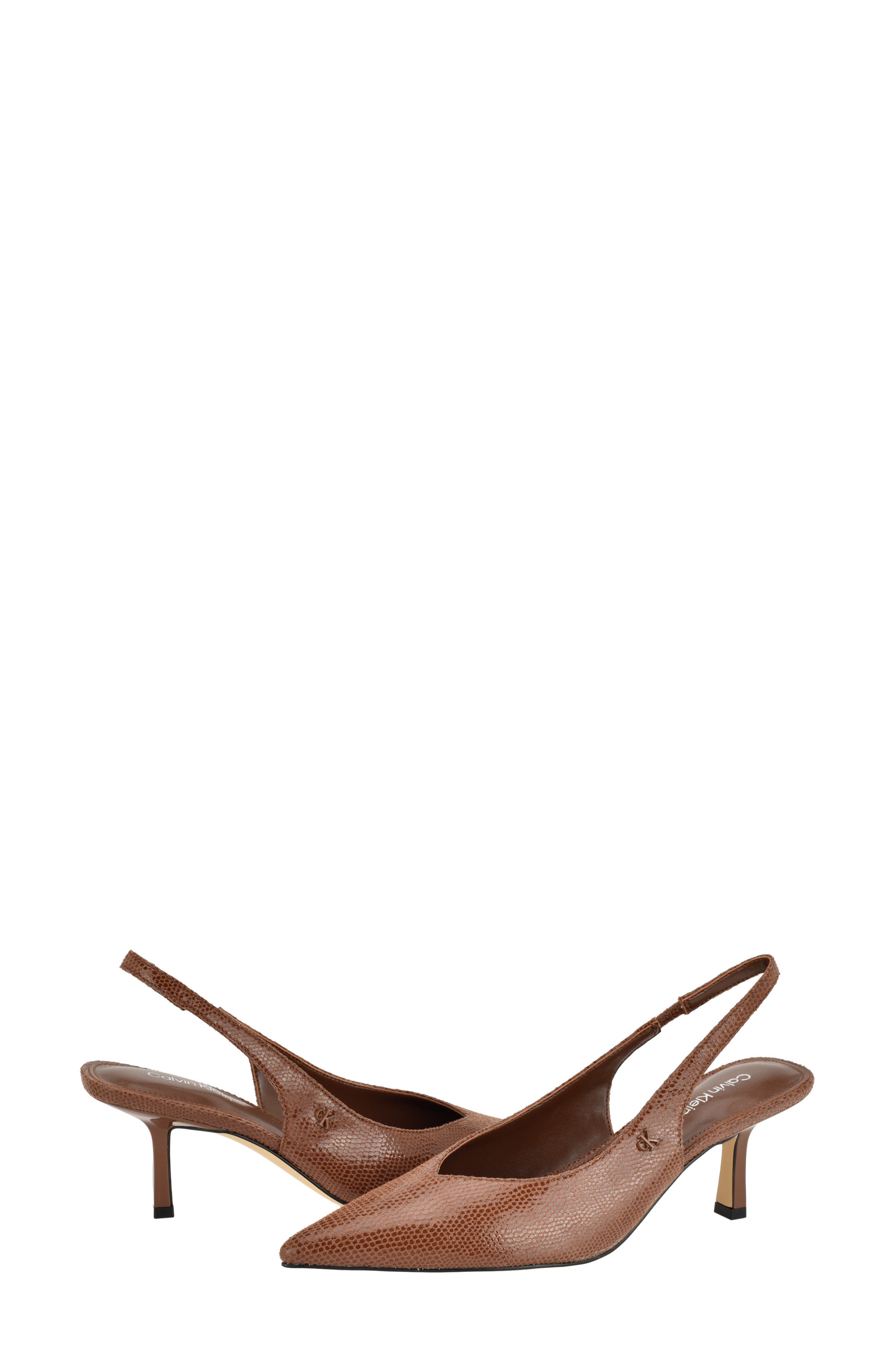 Chellie Pointed Toe Slingback Pump, Alternate, color, COGNAC
