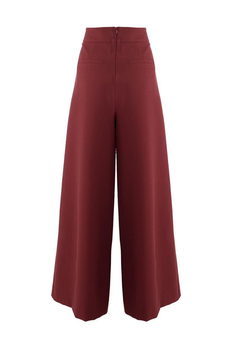 Wide Leg Back Pocketed Pants, Alternate, color, BRICK RED