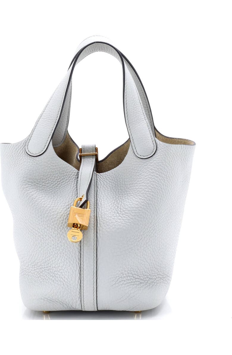 Pre-Owned Hermes Picotin Lock Bag Clemence PM, Main, color, Bleu Pale