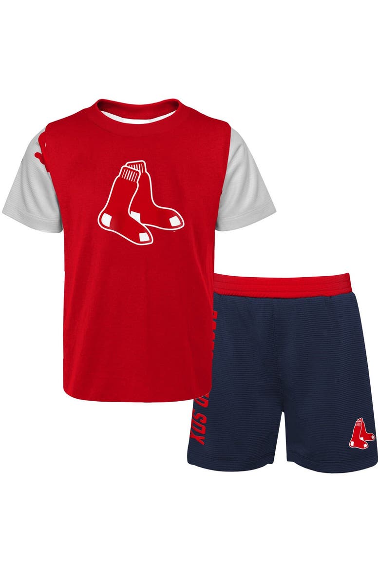 Newborn & Infant Red/Navy Boston Red Sox Pinch Hitter T-Shirt & Shorts Set, Alternate, color, Red