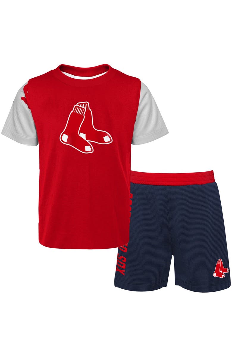 Outerstuff Newborn & Infant Red/Navy Boston Red Sox Pinch Hitter T-Shirt & Shorts Set, Alternate, color, Red