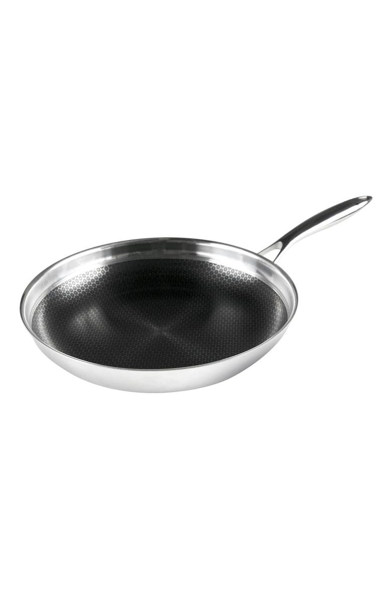 Black Cube 12-1/2 Inch Stainless/Nonstick Hybrid Fry Pan, Main, color, Silver