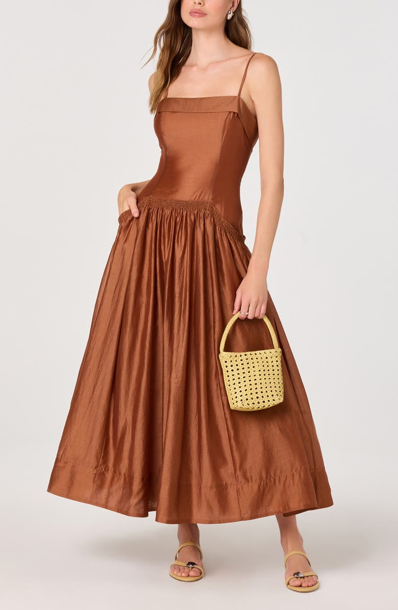 ASTR the Label Ovina Party Dress, Alternate, color, Spice Brown