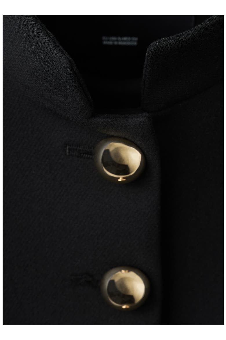 Mandarin Collar Jacket, Alternate, color, BLACK