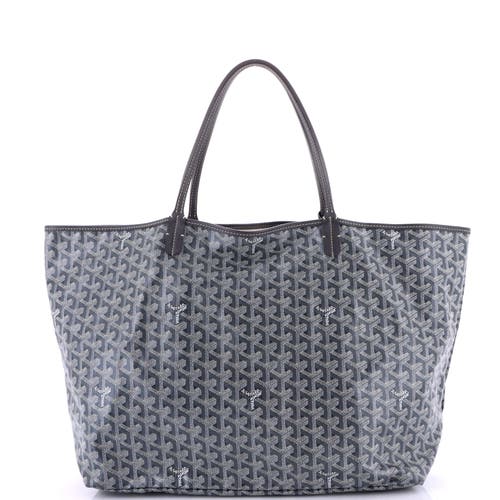 Pre-owned Goyard  Goyard Saint Louis Tote Coated Canvas Gm In Gray