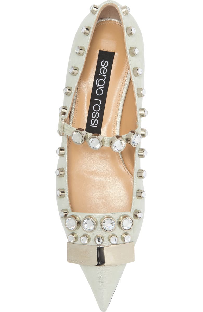 Sergio Rossi Crystal Embellished Mary Jane Flat, Alternate, color,