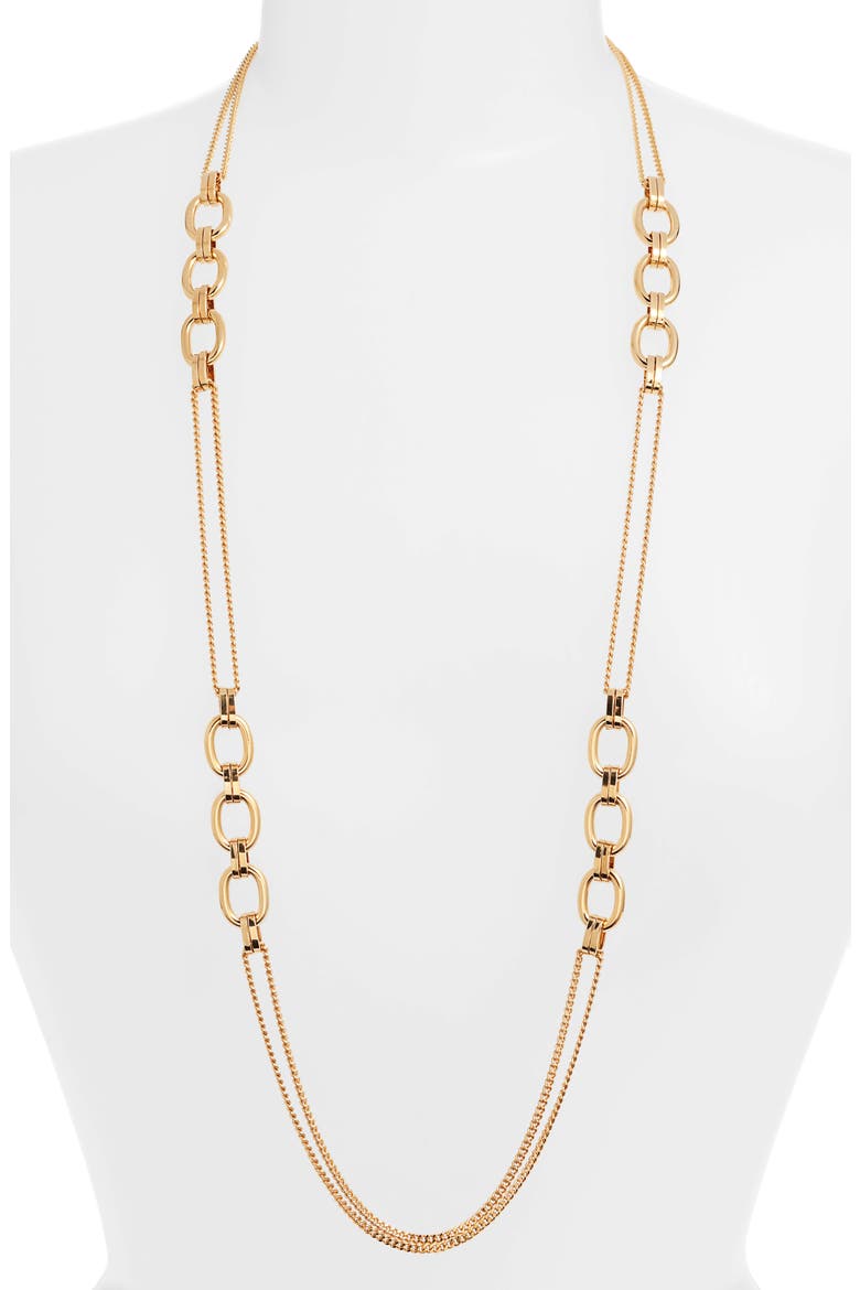 Rhodes Chain Necklace, Main, color, GOLD