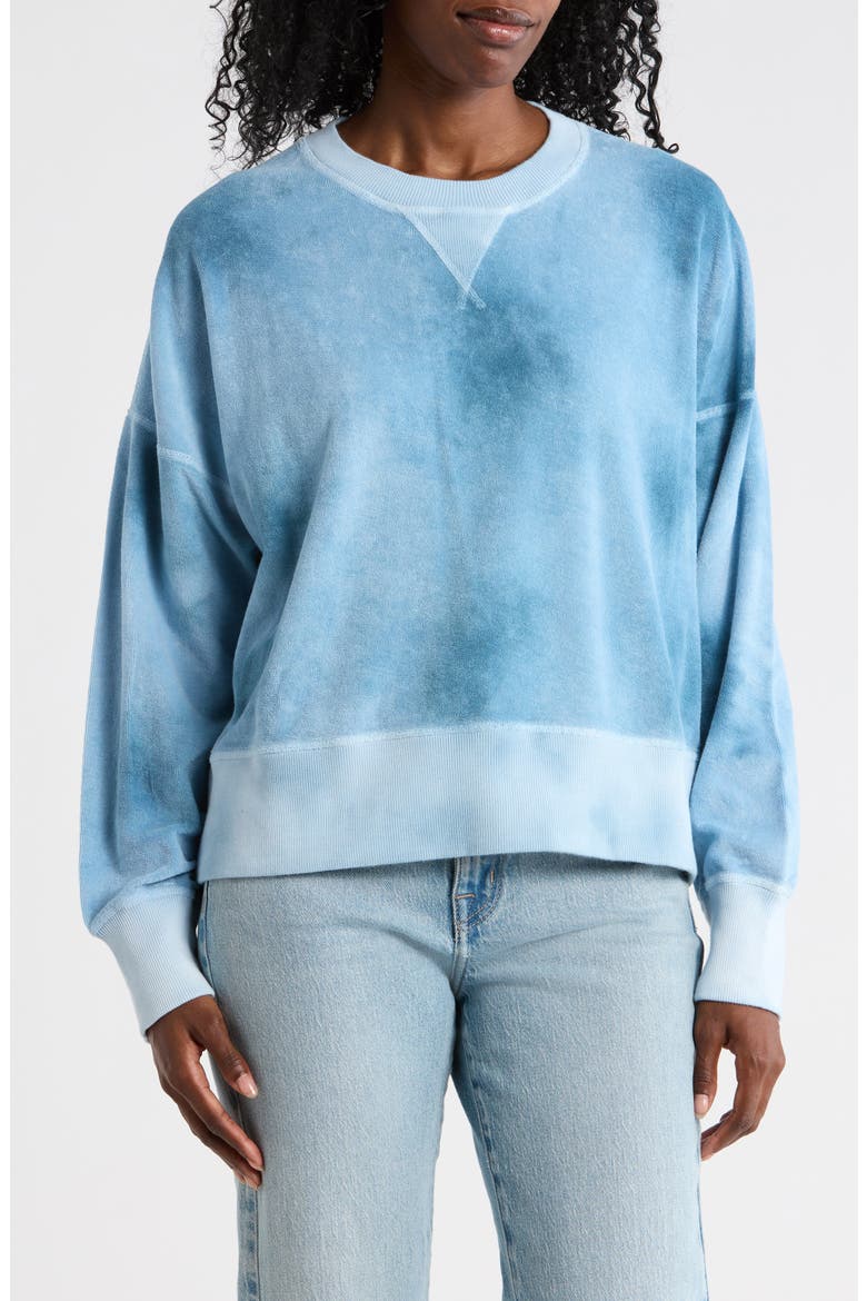 High Tide Tie Dye Pima Cotton Sweatshirt, Main, color, OCEAN BLUE TIE DYE